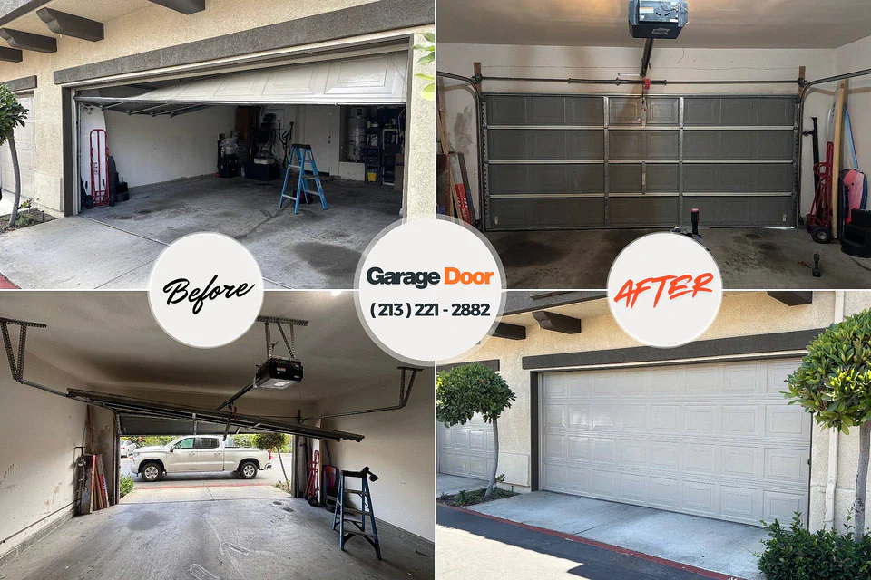 Before and after: garage door repair Arcadia, SC